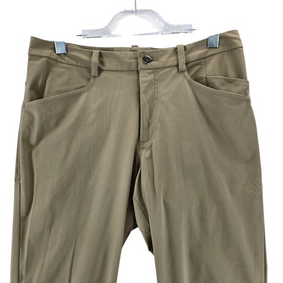 Lululemon ABC Pants Mens 34 x 32 Khaki Tan Classic Fit Stretch Career Casual - Picture 2 of 11
